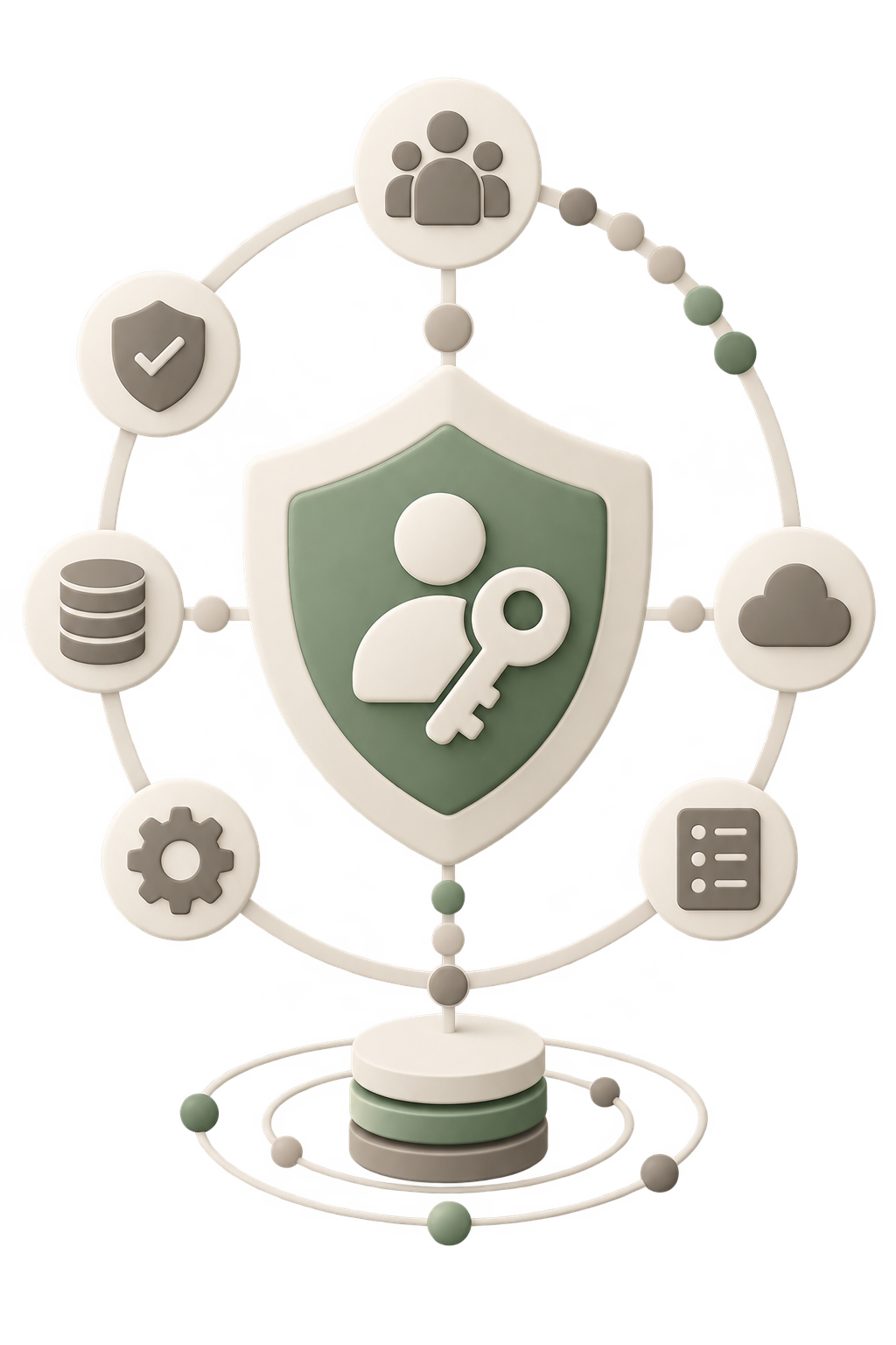 Shield representing identity, permissions, policy, audit and enterprise controls